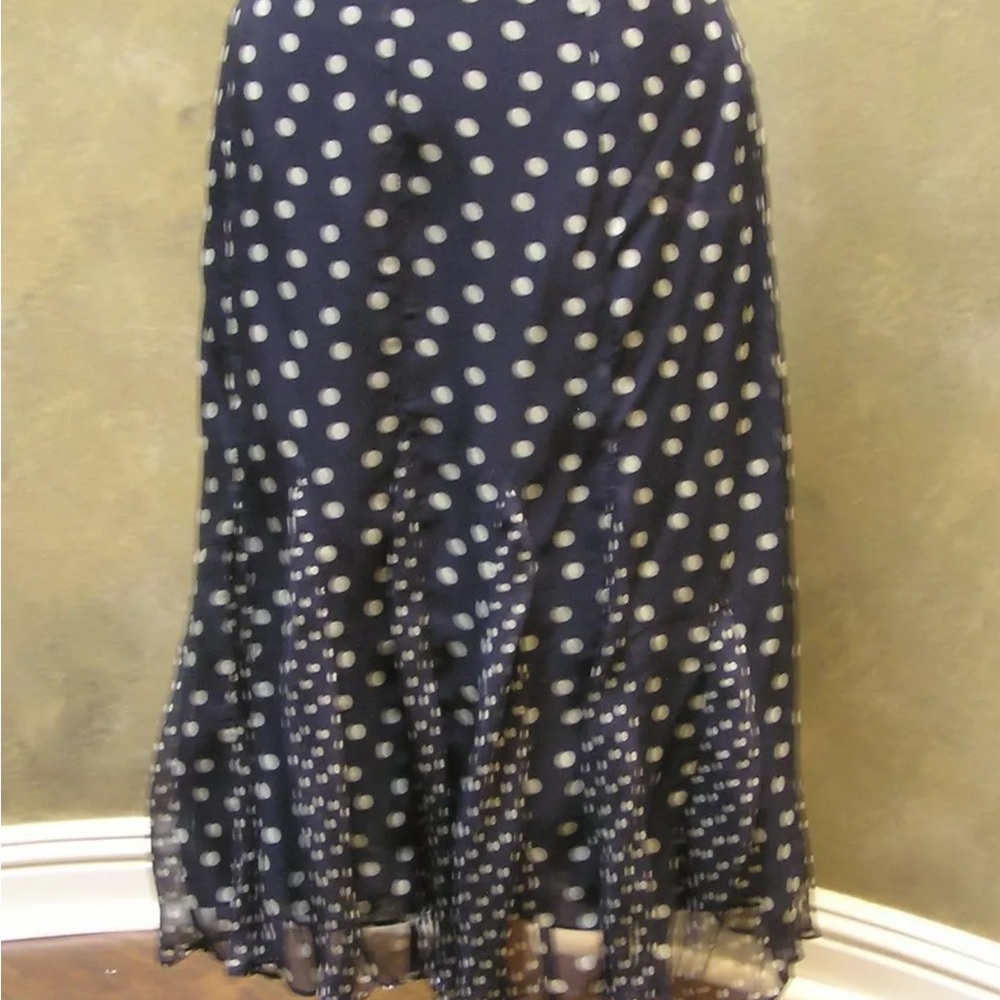 Charter Club Black and White Polka Dot Midi Skirt